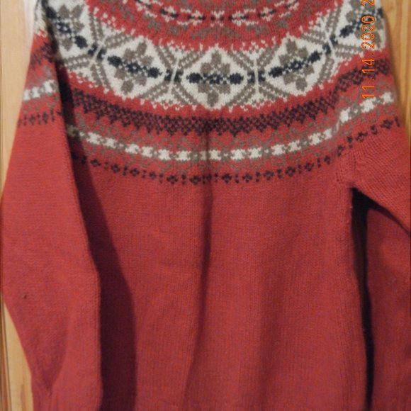Vintage Fair Isle Ski Casual Work Sweater sz L (wsw27) - Picture 7 of 11